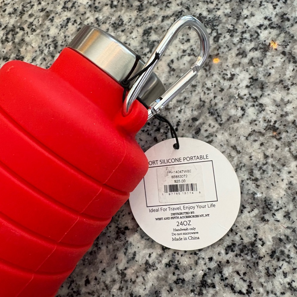 ♥️💖 FP Movement X Mayim Sport Silicone Collapsible Water Bottle & Carabiner NWT - Picture 6 of 10